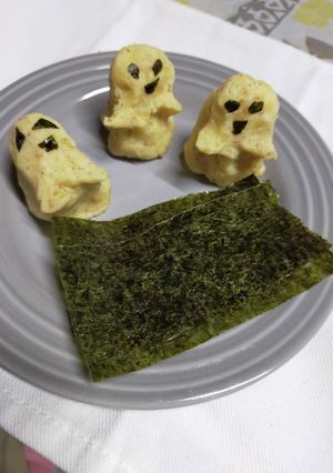 ハロウィンおばけのごまチーズポテト-レシピのメイン写真