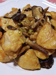 鶏むね肉と椎茸のねぎ生姜焼き-レシピのメイン写真
