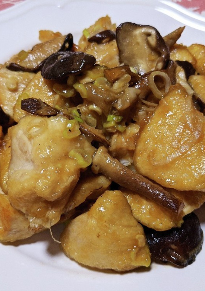鶏むね肉と椎茸のねぎ生姜焼き-レシピのメイン写真