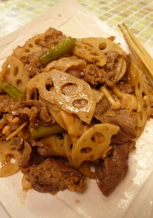 蓮根と牛肉の梅しぐれ煮-レシピのメイン写真