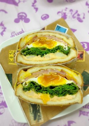 半熟ベーコンエッグサンド-レシピのメイン写真