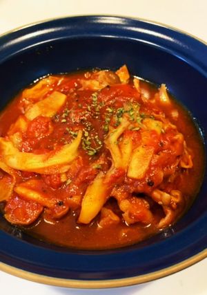 鶏肉ときのこのスパイシートマト煮込み-レシピのメイン写真