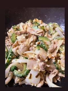ゴーヤと豚バラと塩昆布の和風炒め-レシピのメイン写真