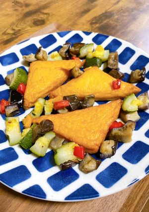 焼くだけ簡単!夏野菜とお魚厚揚げのグリル-レシピのメイン写真