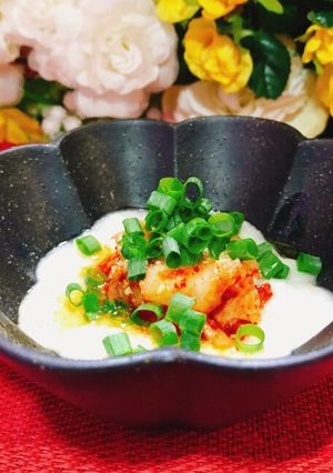 簡単副菜に♪長芋とろろキムチ擂り胡麻かけ-レシピのメイン写真