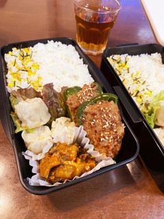 ピーマンの肉詰めと茄子照り焼きチーズ弁当-レシピのメイン写真