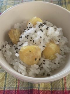 土鍋で炊く栗ごはん-レシピのメイン写真
