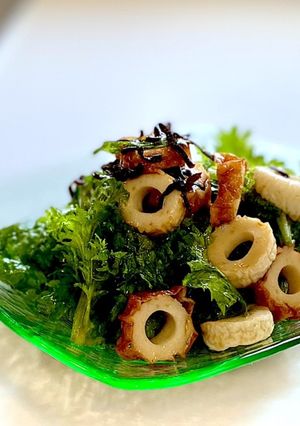 わさび菜と竹輪のサラダ（レタスでも）-レシピのメイン写真