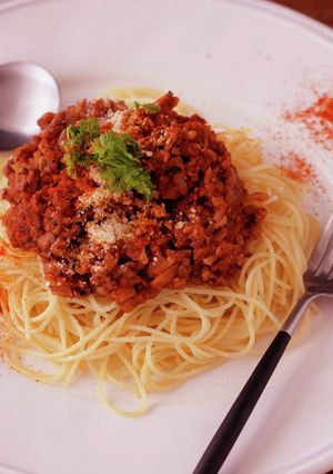 ６種きのこのスパイシーミートスパゲッティ-レシピのメイン写真