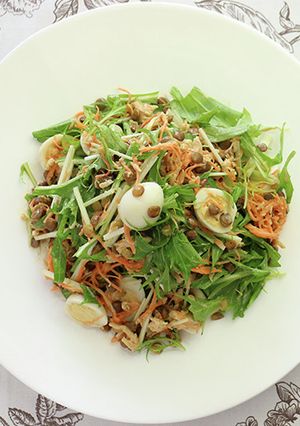 水菜とレンズ豆のシャキシャキサラダ-レシピのメイン写真