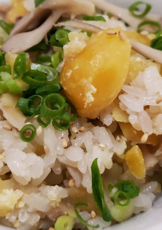 栗ときのこの炊き込みご飯-レシピのメイン写真