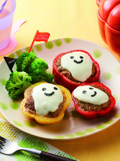 ハロウィン♪パプリカの肉詰め-レシピのメイン写真