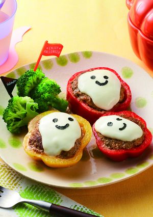 ハロウィン♪パプリカの肉詰め-レシピのメイン写真