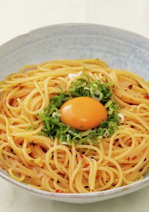 京らー油釜玉パスタ-レシピのメイン写真