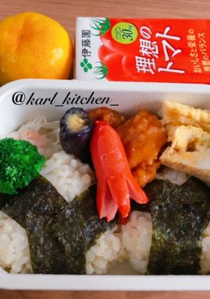 簡単唐揚げ焼売おにぎり弁当覚書-レシピのメイン写真