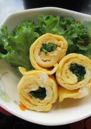 ほうれん草の薄焼き卵巻き-レシピのメイン写真