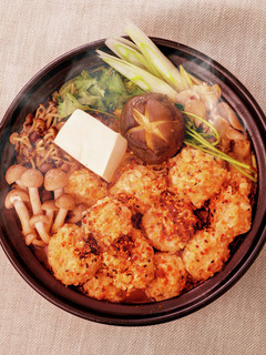 麻辣鶏つみれキノコ鍋-レシピのメイン写真