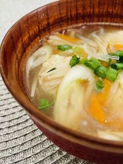 春雨と根菜入り鶏つくねのスープ-レシピのメイン写真