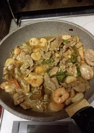 豚肉と牡蠣と海老の中華風炒め-レシピのメイン写真