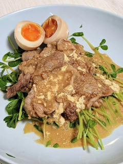 豚こまと豆苗のレンジ蒸し-レシピのメイン写真