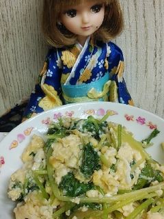 リカちゃん♡三つ葉味ぽん卵炒め₍•ʚ•₎-レシピのメイン写真