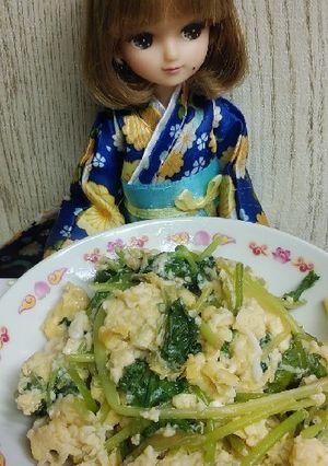 リカちゃん♡三つ葉味ぽん卵炒め₍•ʚ•₎-レシピのメイン写真