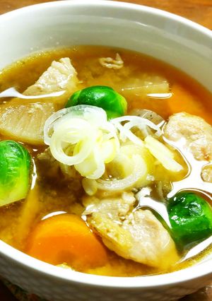 鮒寿司（鮒ずし）の飯（イイ）入り 豚汁-レシピのメイン写真