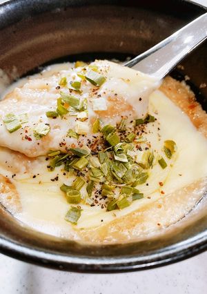 熱々！オニオングラタンオートミール粥-レシピのメイン写真