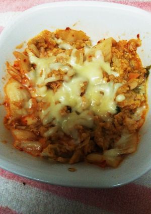 簡単レンジでキムチーズオートミール-レシピのメイン写真