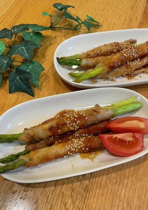 アスパラと豚モモ肉の　生姜焼き風-レシピのメイン写真