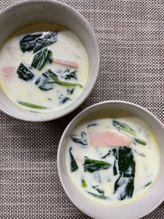 ほうれん草とハムのミルクスープ-レシピのメイン写真