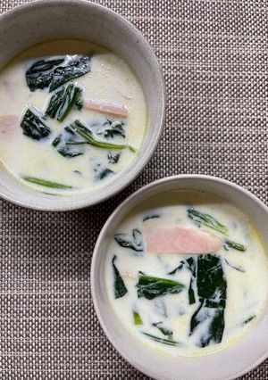 ほうれん草とハムのミルクスープ-レシピのメイン写真