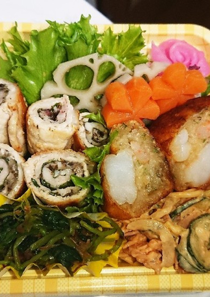 【夫婦弁当139】肉巻と海老さつま揚げ風-レシピのメイン写真