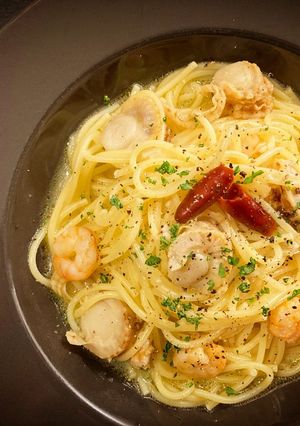 プロ直伝！レンチン魚介のペペロンチーノ-レシピのメイン写真