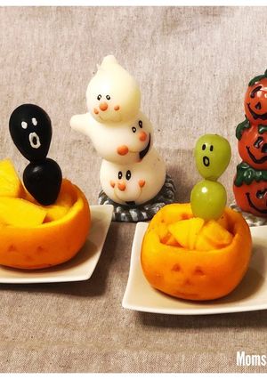 フルーツde ハロウィン（柿、ぶどう）-レシピのメイン写真