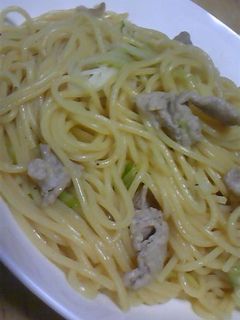 豚肉とネギで柚子胡椒のパスタ-レシピのメイン写真