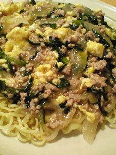 にらとひき肉のあんかけ焼きそば-レシピのメイン写真