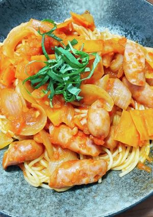 ナポリタン風トマトソースパスタ-レシピのメイン写真