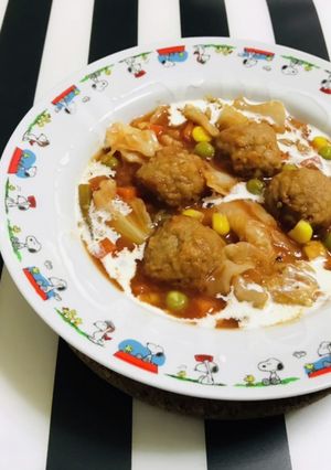 炊飯器で 冷凍肉団子と野菜の煮込み-レシピのメイン写真