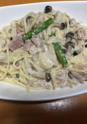 きのこの明太クリームパスタ-レシピのメイン写真