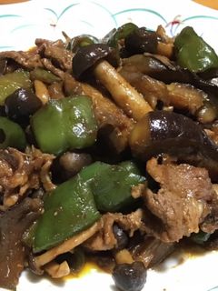 豚肉と茄子・シメジ・ピーマンの味噌炒め-レシピのメイン写真