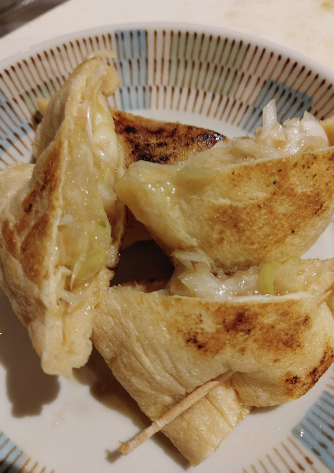 酒のつまみ:薄揚げの中にネギ味噌-レシピのメイン写真