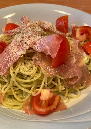 トマトと生ハムの冷製バジルパスタ-レシピのメイン写真