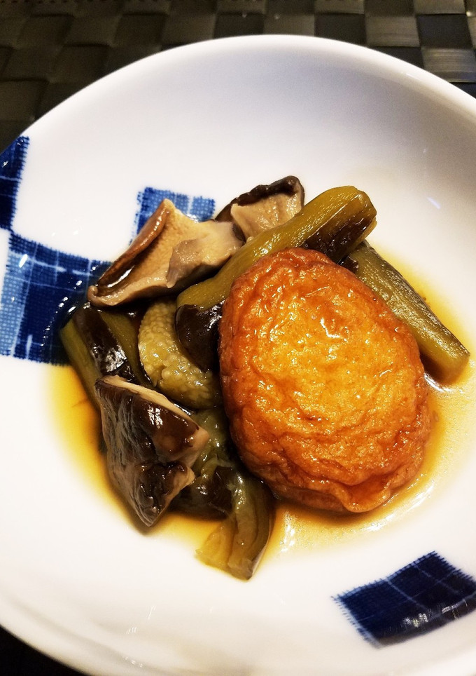 【レンジ調理】なすと椎茸、さつま揚の煮物-レシピのメイン写真