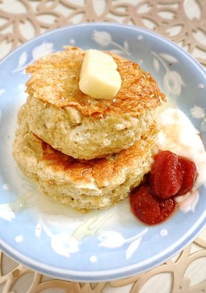 罪悪感ゼロ♪バナナオートミールパンケーキ-レシピのメイン写真