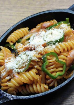 ショートパスタでナポリタン-レシピのメイン写真