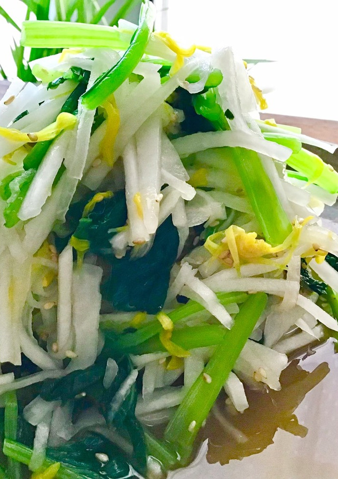 大根　小松菜　食用菊のサラダ-レシピのメイン写真