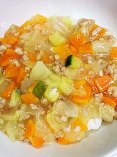 離乳食後期〜*野菜とひき肉の中華あんかけ-レシピのメイン写真