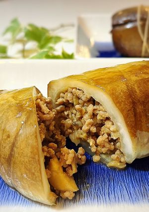 秋の味覚★アケビの肉詰め-レシピのメイン写真