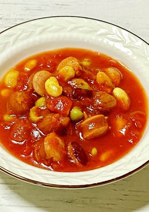 豆とウインナーのスパイストマト煮込み-レシピのメイン写真